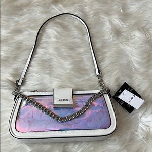 Aldo Iridescent White Shoulder Bag